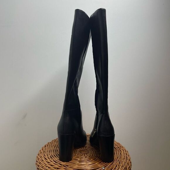 NEW Kenneth Cole Justin Leather Heeled Boots Black Leather With Box NWT 8 $239 - Picture 5 of 10